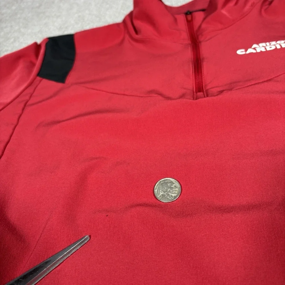 Nike Arizona Cardinals 1/4 Zip Pullover Mens M Red Logo Performance NFL On Field